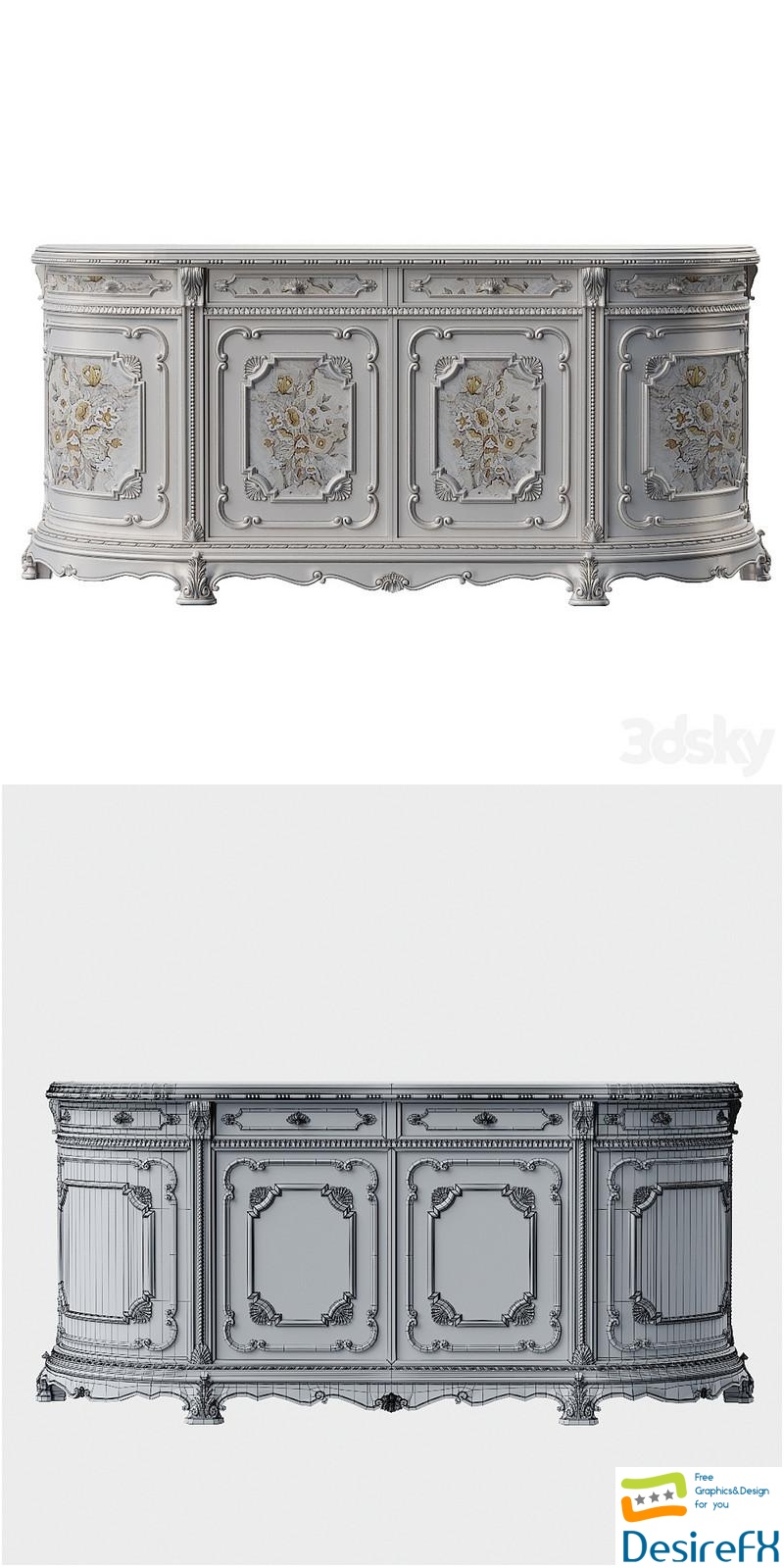 Chest of drawers TRIANON Annibale Colombo 3D Model