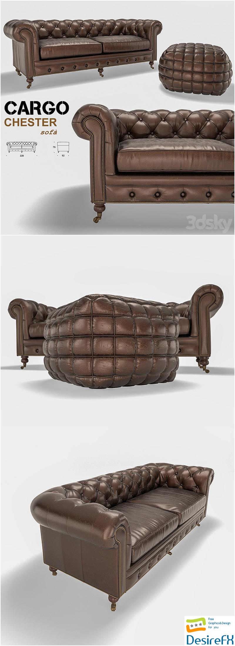 Chester sofa 3D Model