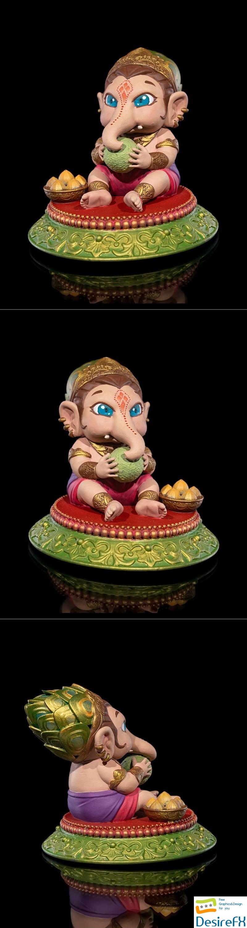 Chibi Ganesh Baby Lover of Ladoos 3D Print