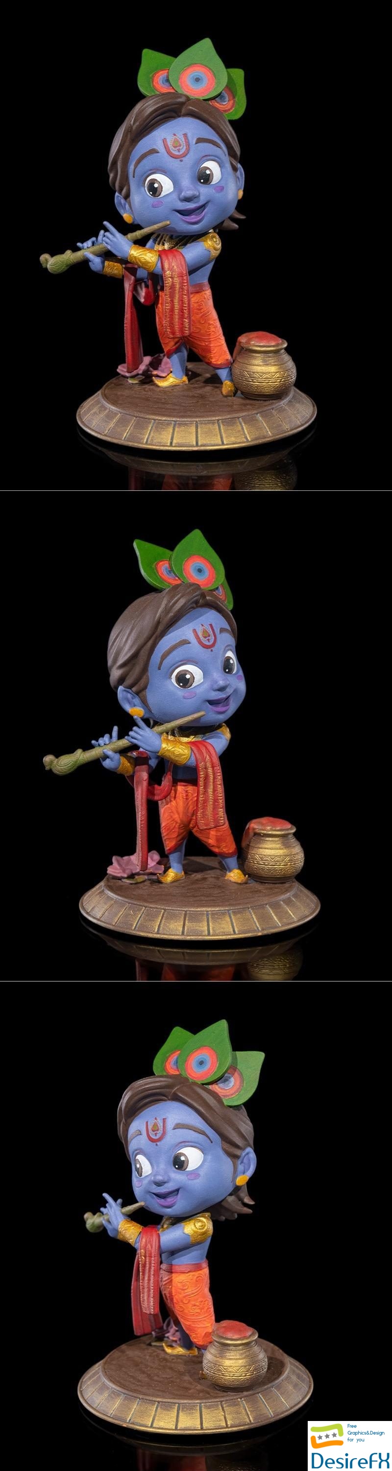 Chibi Krishna The Divine Child 3D Print