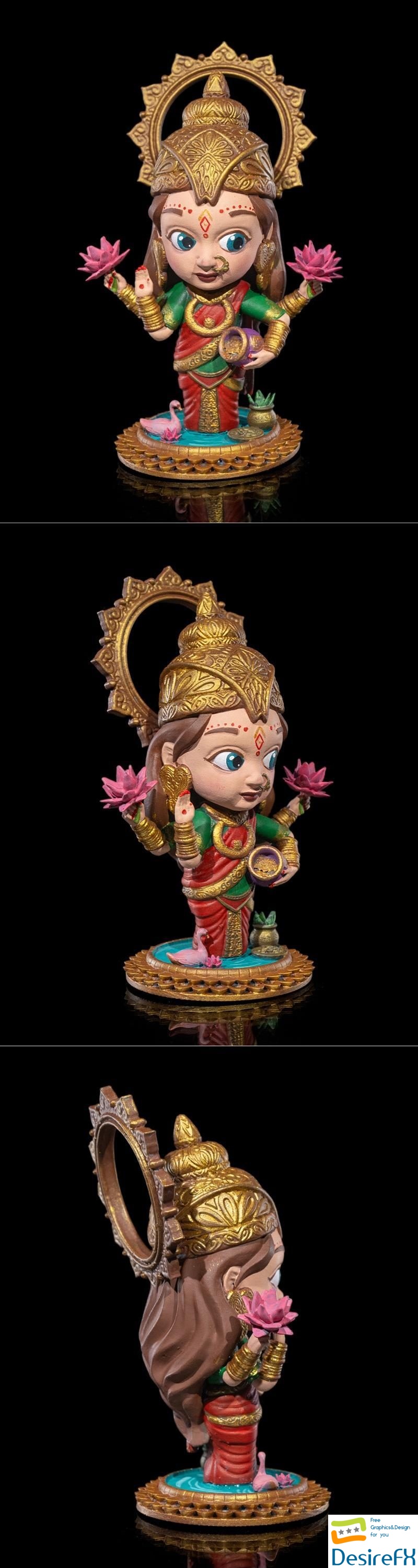Chibi Lakshmi Goddess of Wealth 3D Print