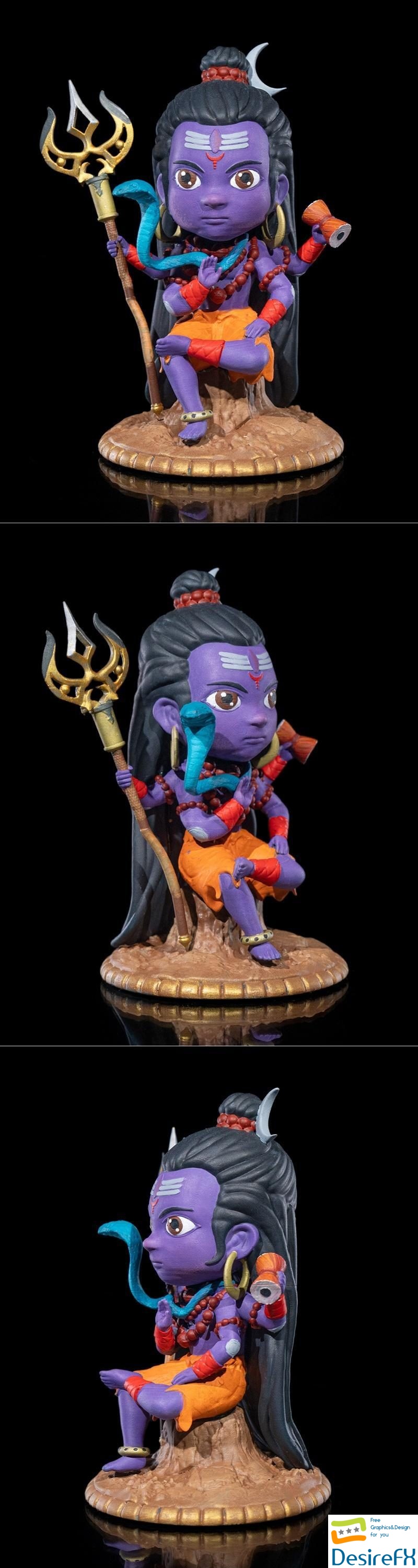Chibi Shiva The Destroyer Cute 3D Print