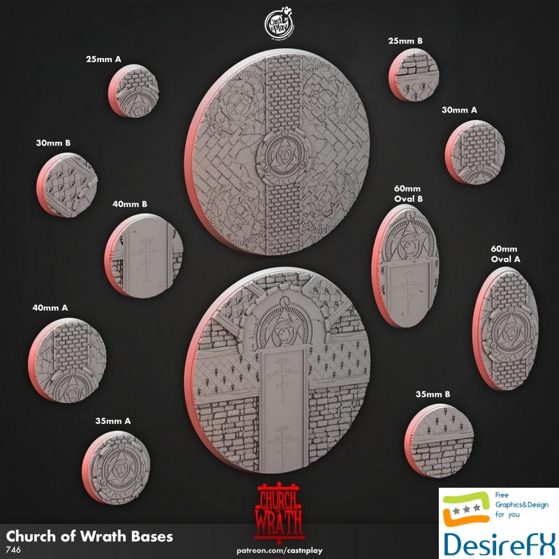 Church Of Wrath Bases - 3D Print