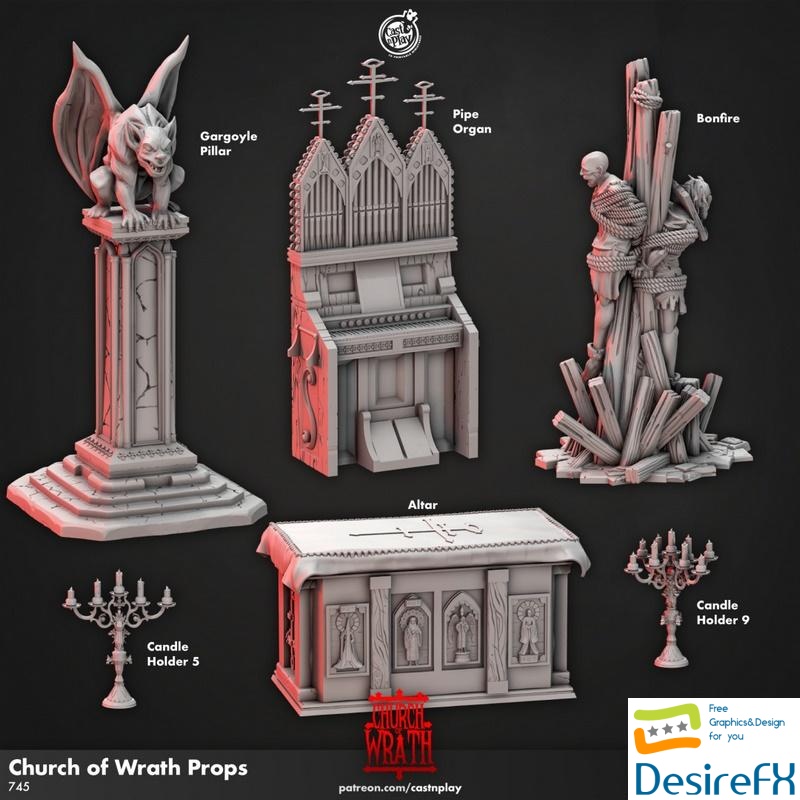 Church of Wrath Props - 3D Print