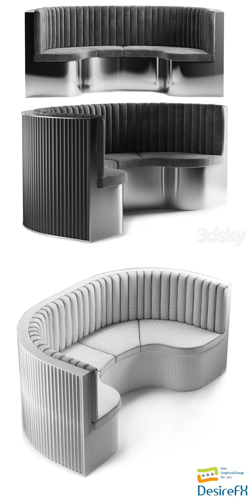 Circle sofa 2 3D Model