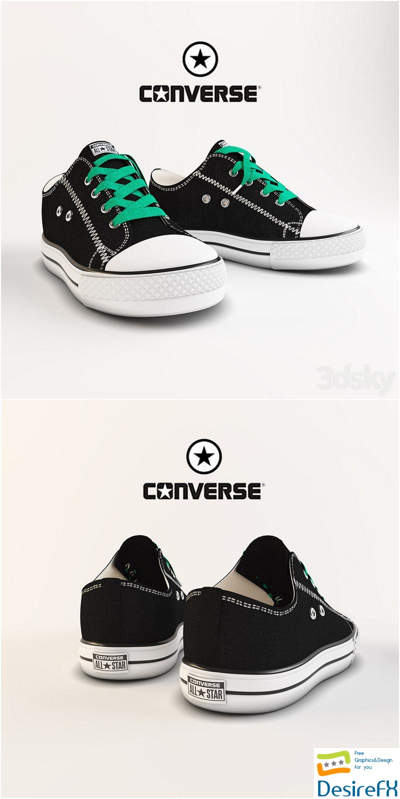 Converse Kids Shoes 3D Model