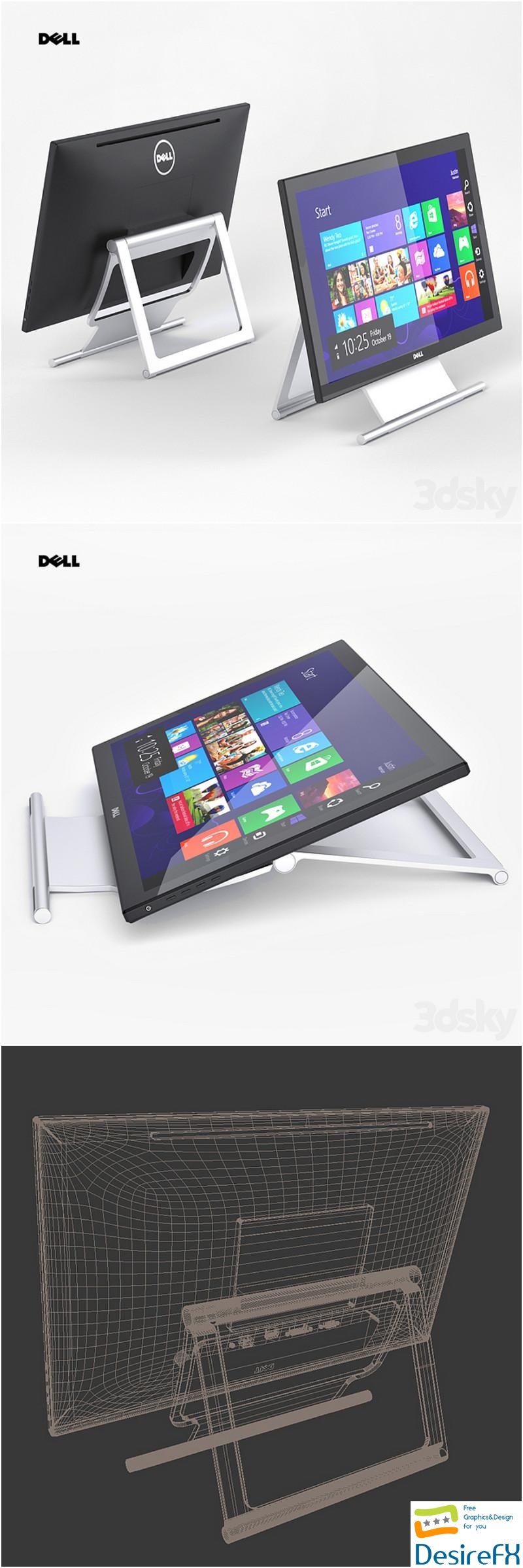Dell 21.5 Touch Monitor 3D Model