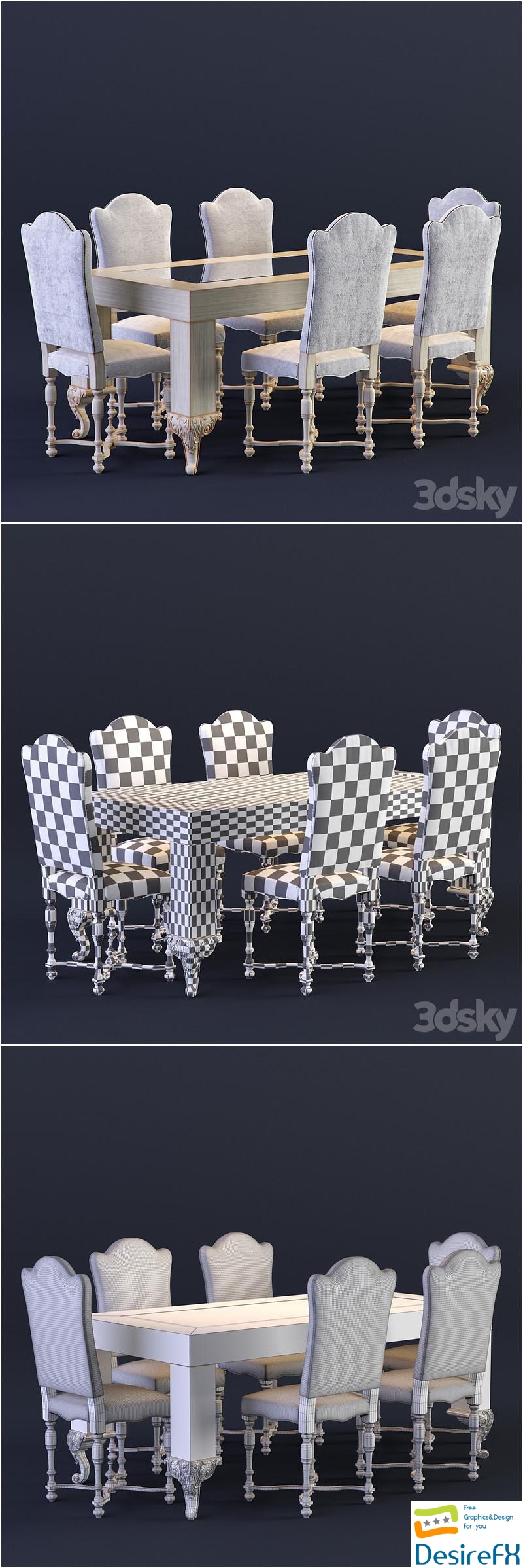 Dolfi Table Chairs 0359 3D Model