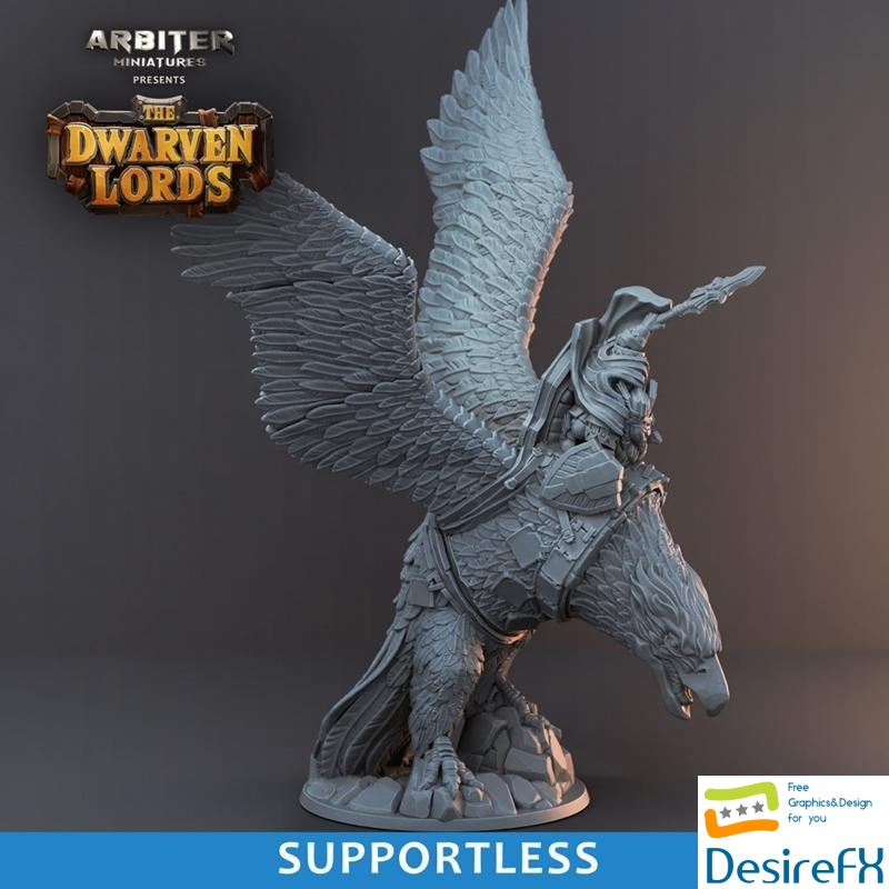 Dwarf Champion on King Roc Eagle 3D Print