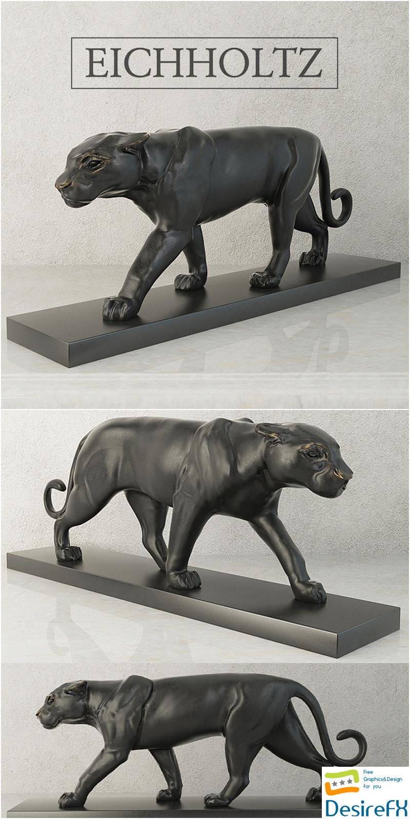 Eichholtz panther on marble 3D Model
