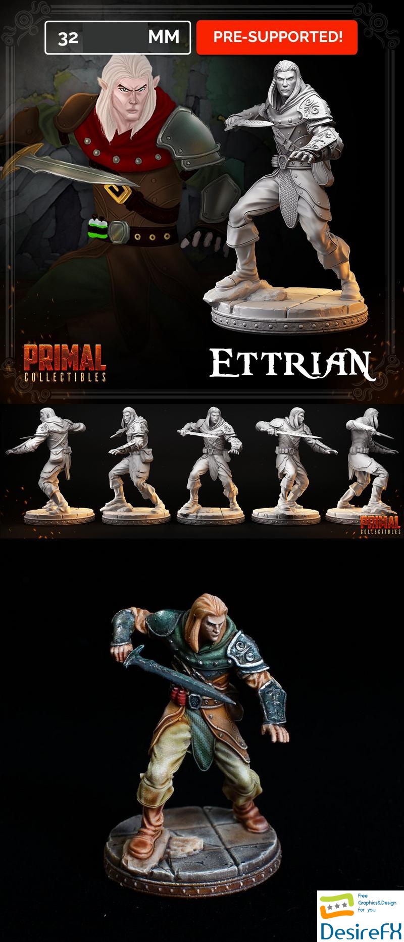 Ettrian Male Elf - 3D Print