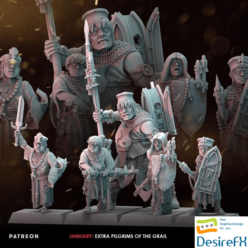 Extra Pilgrims of the Grail 3D Print