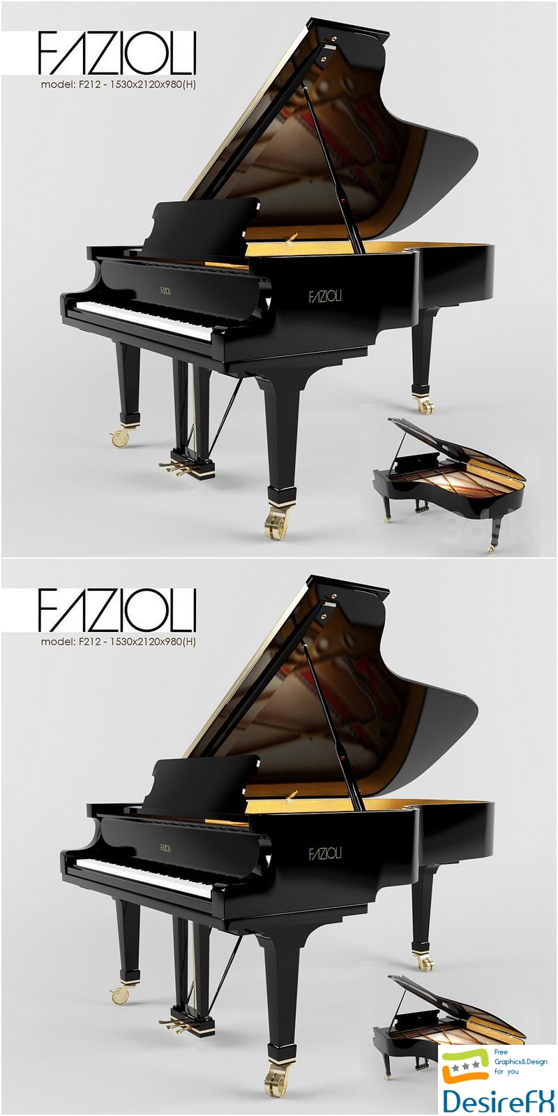 F212 FAZIOLI Piano 3D Model