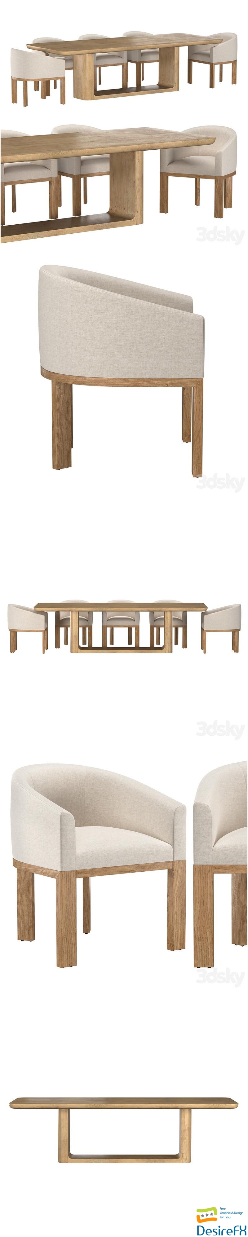 FABIAN CHAIR and OSLO OPEN TABLE 3D Model
