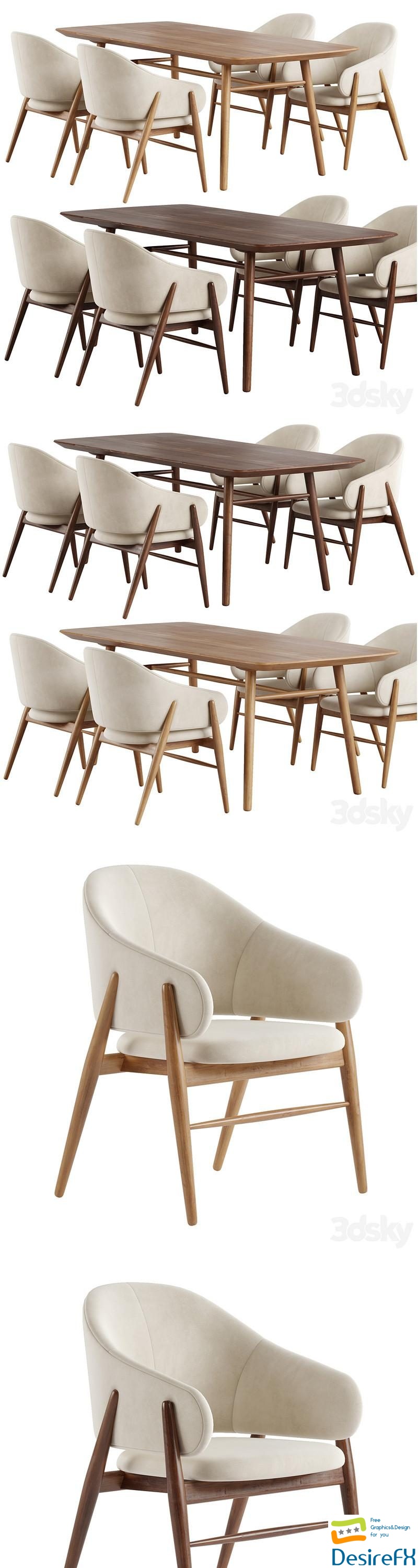 Family Look Chair. Table Aarhus Deephouse 3D Model