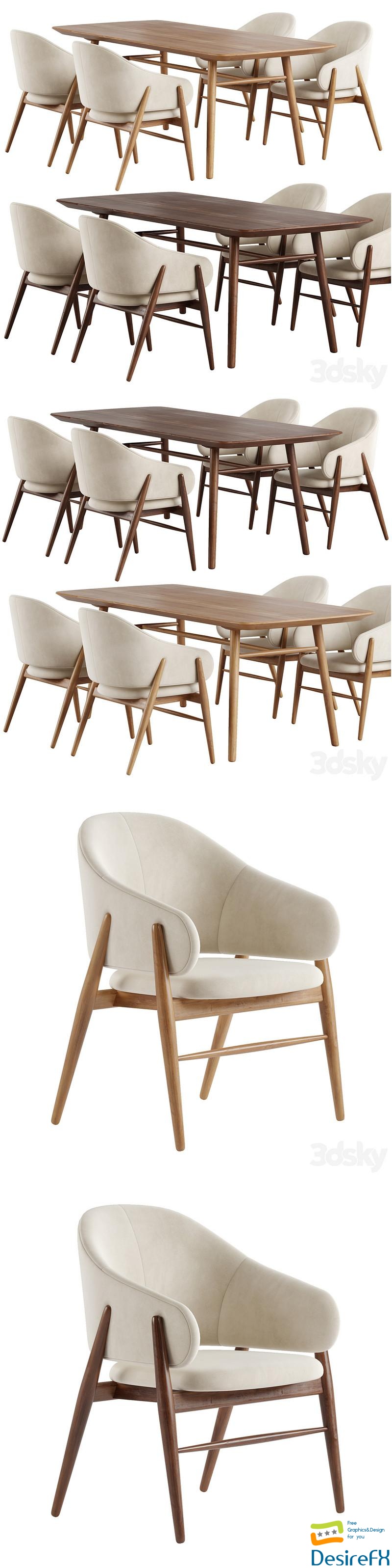 Family Look Chair. Table Aarhus Deephouse 3D Model