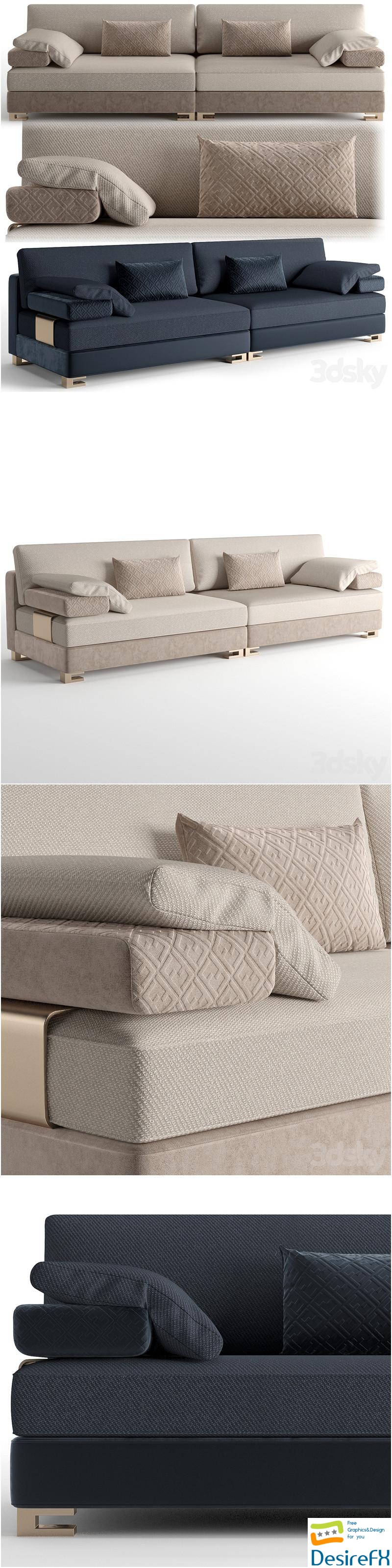 Fendi Casa Moore Sofa 3D Model