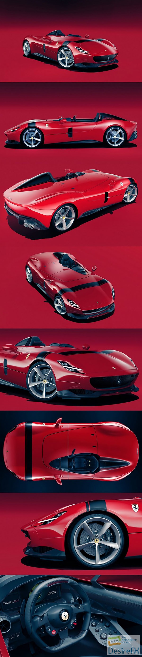 Ferrari Monza SP1 Red 3D Model
