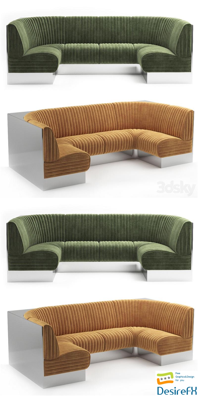For restaurant sofa-8 3D Model