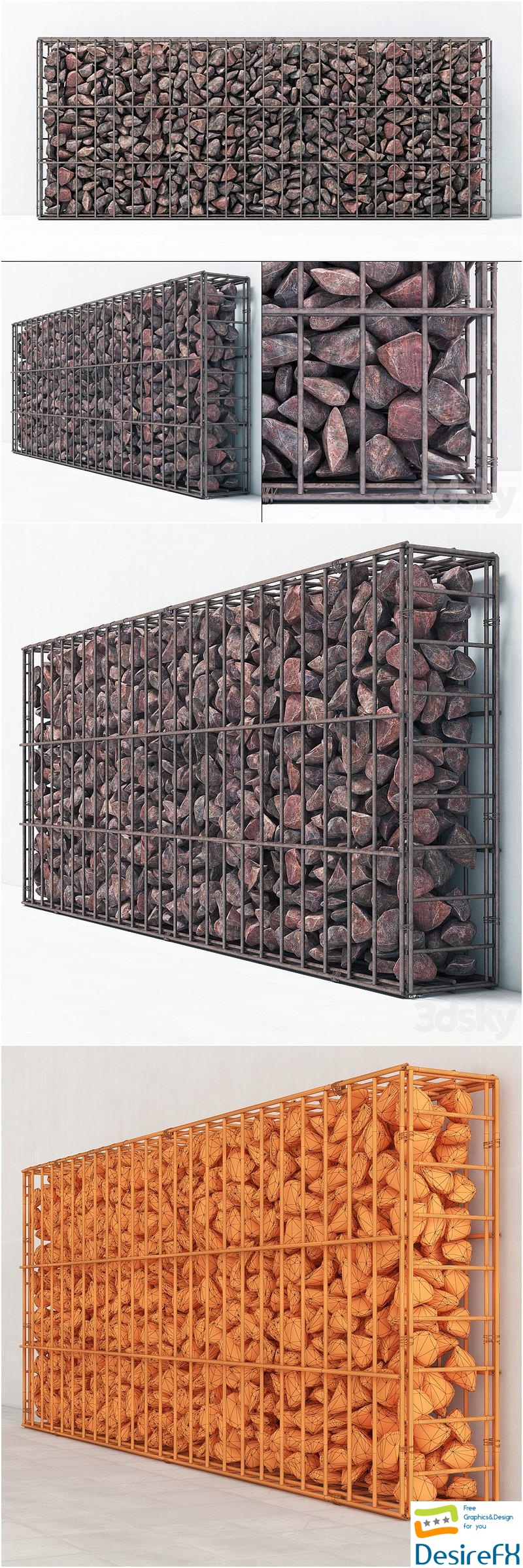 Gabion cage 3D Model