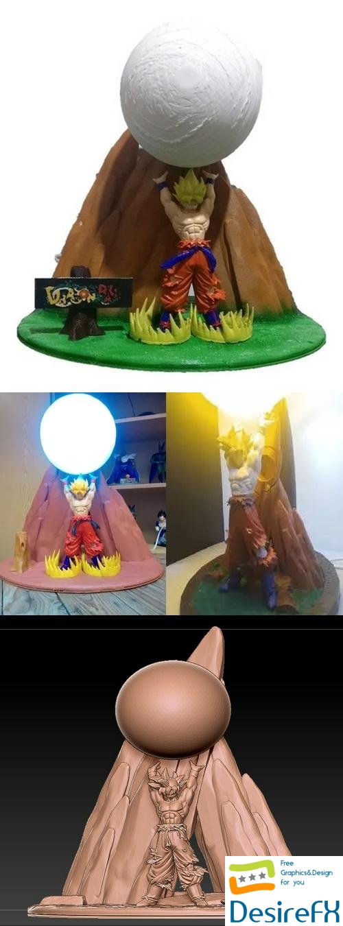 Goku Genkidama Lamp - 3D Print