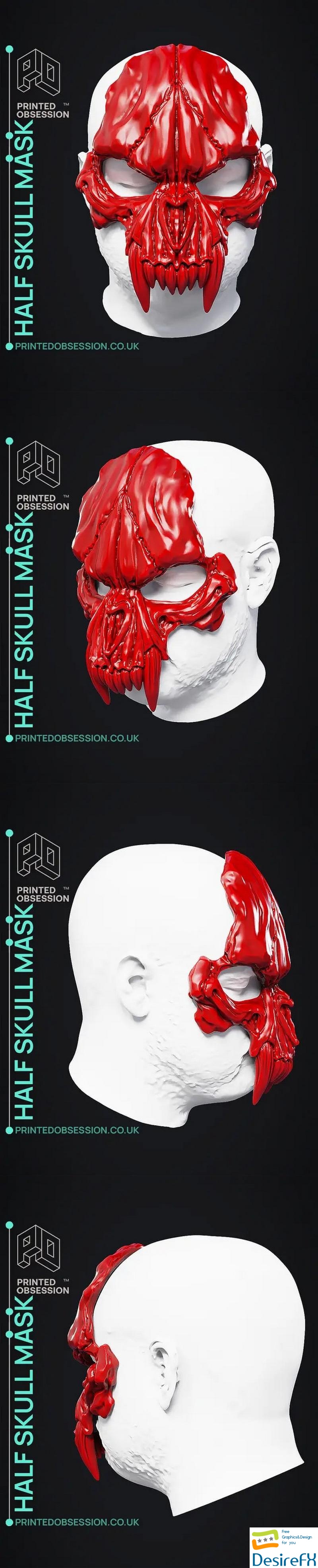 Half Skull Mask - 3D Print