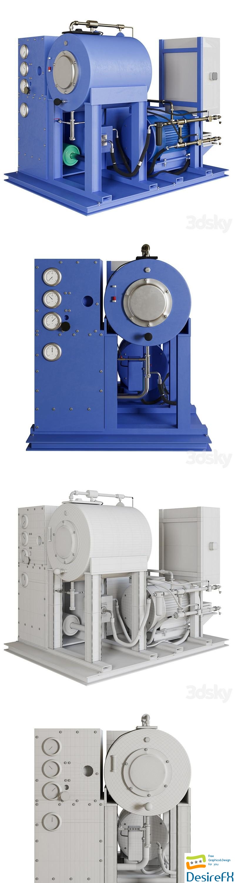 Hydraulic pumping station SNG.100.80.30.003.000 3D Model