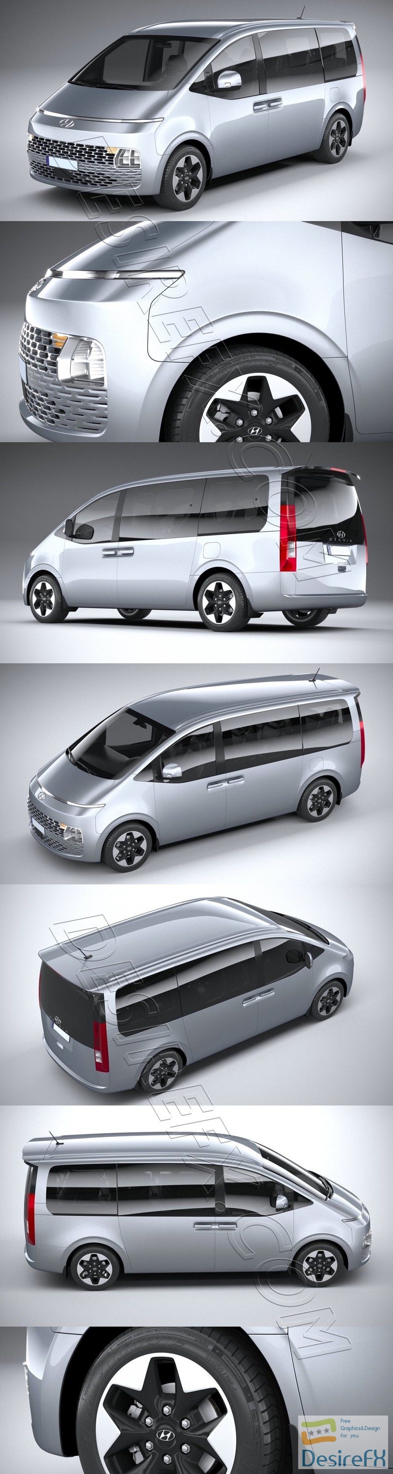 Hyundai Staria 2022 3D Model