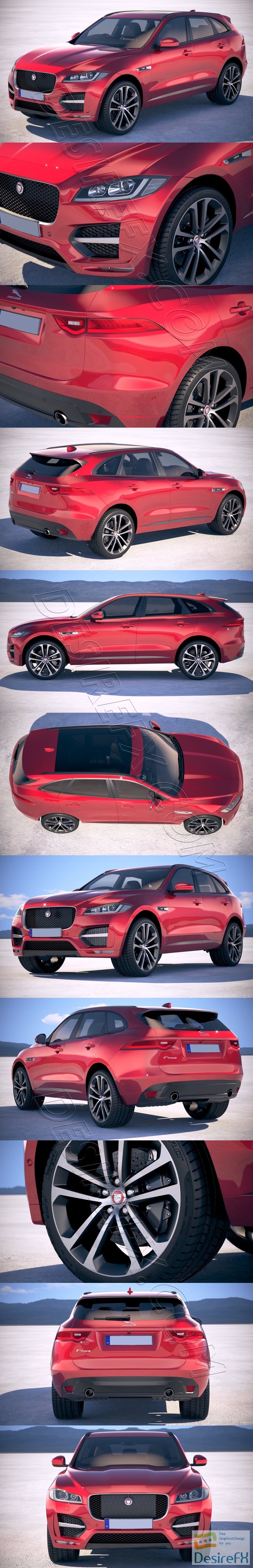Jaguar F-pace R 2019 3D Model