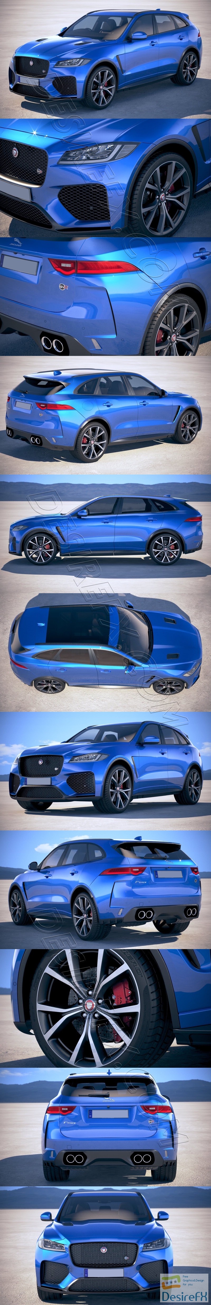 Jaguar F-Pace SVR 2019 3D Model