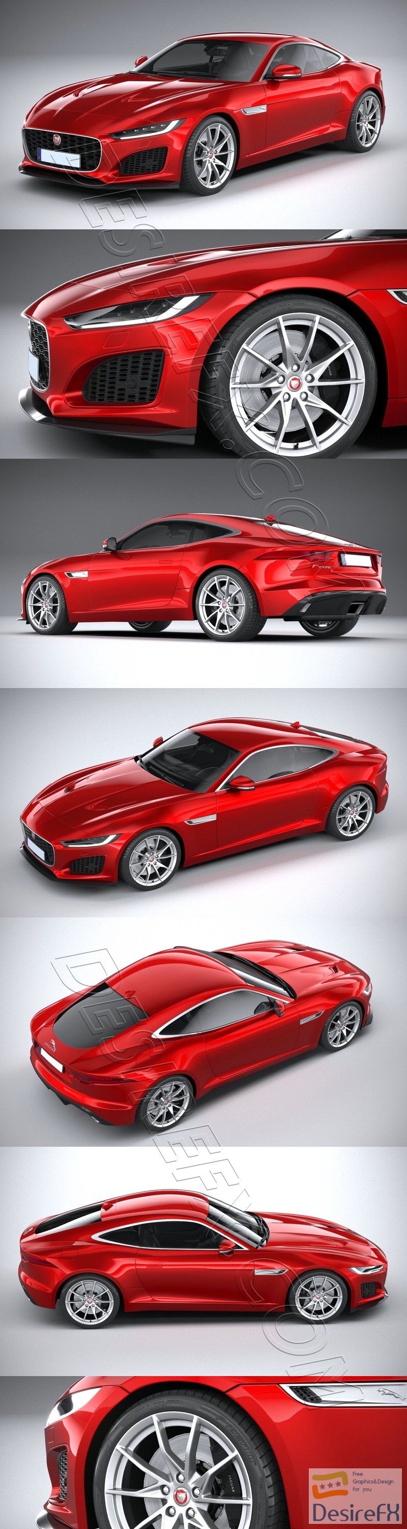 Jaguar F-Type Regular Coupe 2021 3D Model