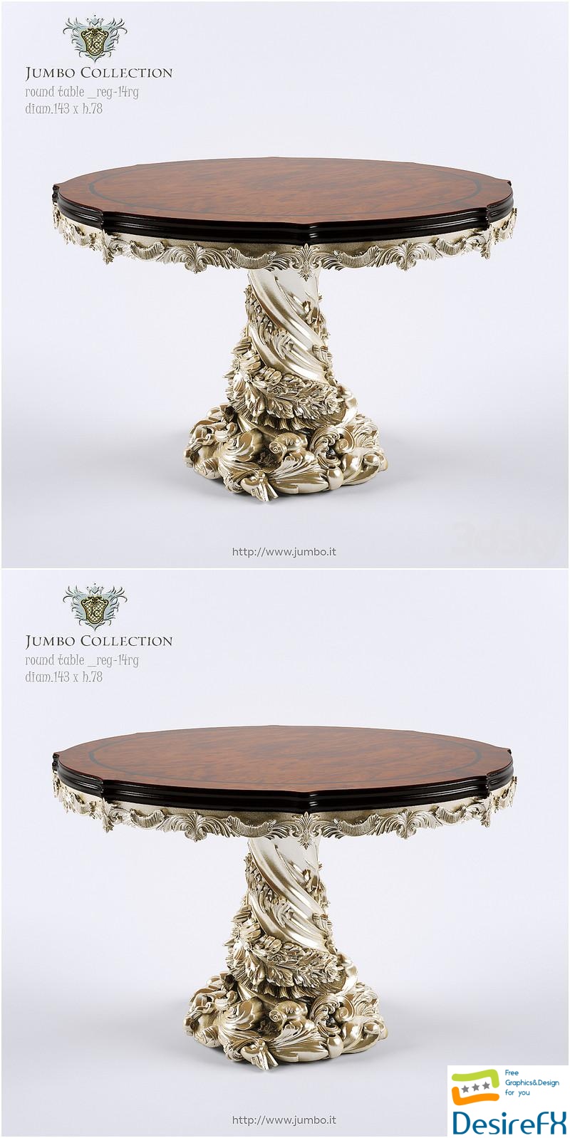 Jumbo Collection Hermes Regency round_table_reg-14rg 3D Model