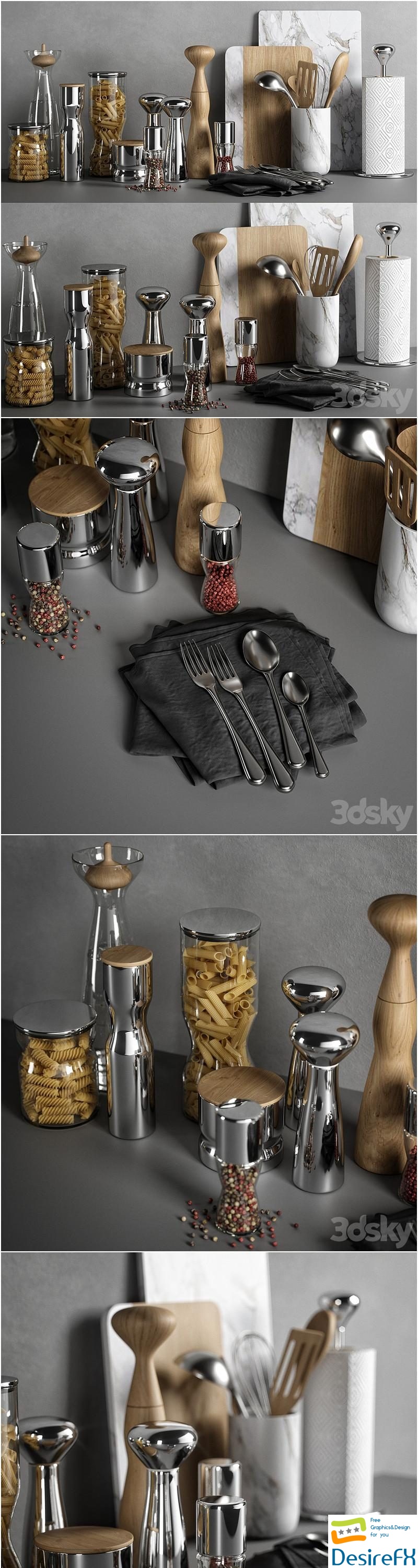 Kitchen decor set 04 3D Model
