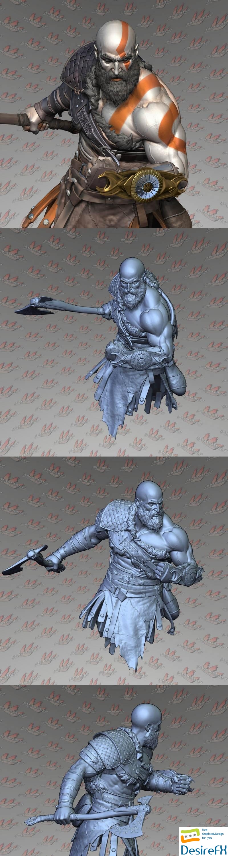 Kratos Bust - 3D Print