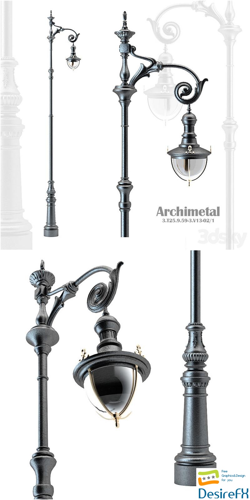 Lighting poles Archimetall 3D Model