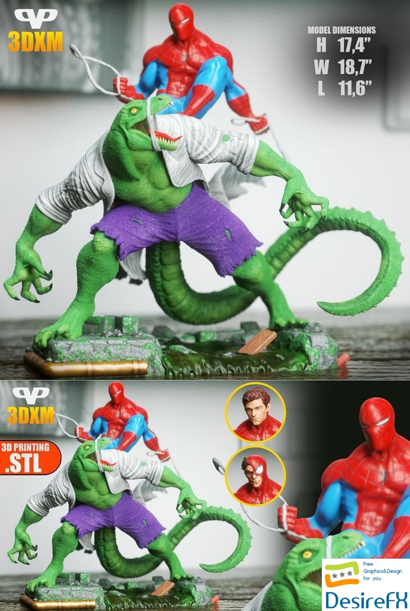 Lizard Vs Spider-Man 3D Print