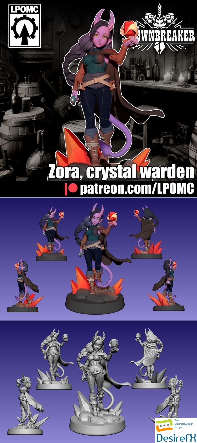 LPOMC - Zora Crystal Warden 3D Print
