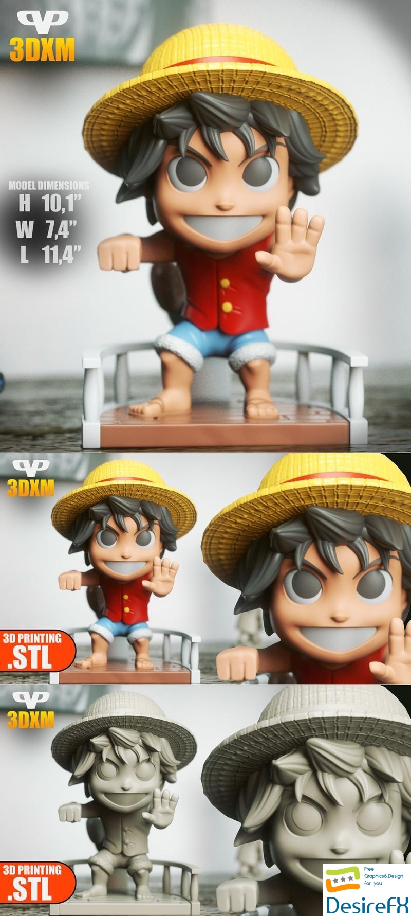 Luffy Chibi 3D Print