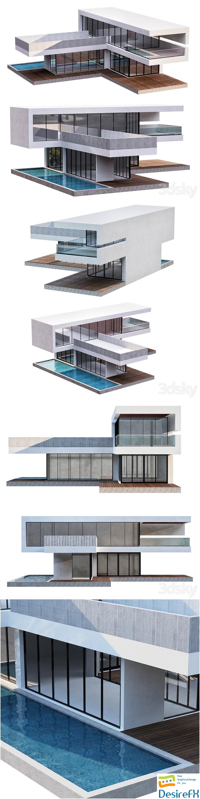 Modern House No4 3D Model