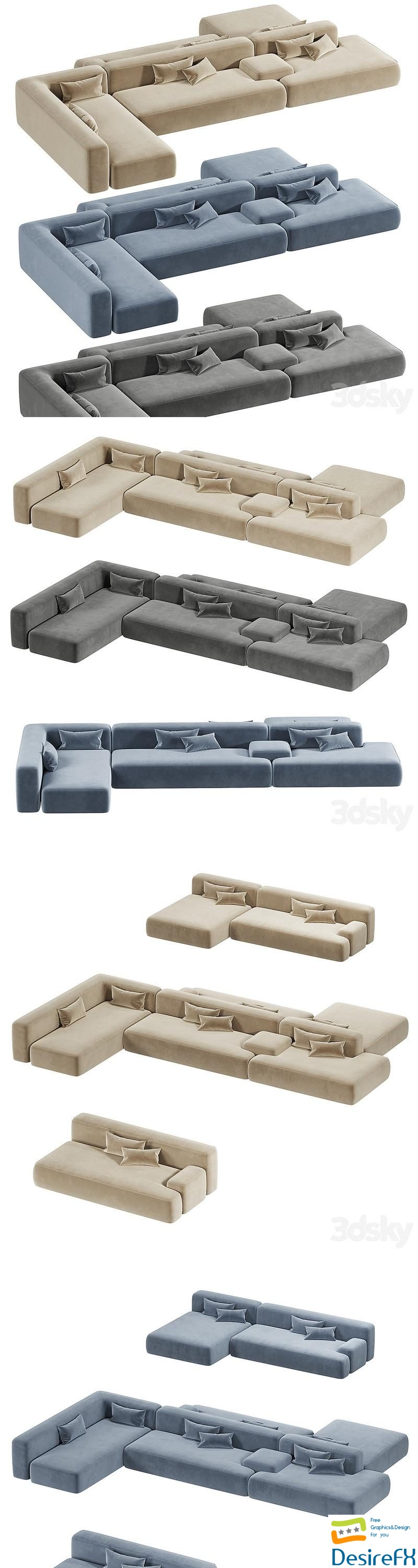 Modular sofa Lema Cloud 3D Model