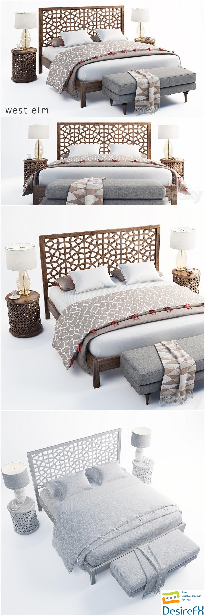 Morocco Bed 3D Model