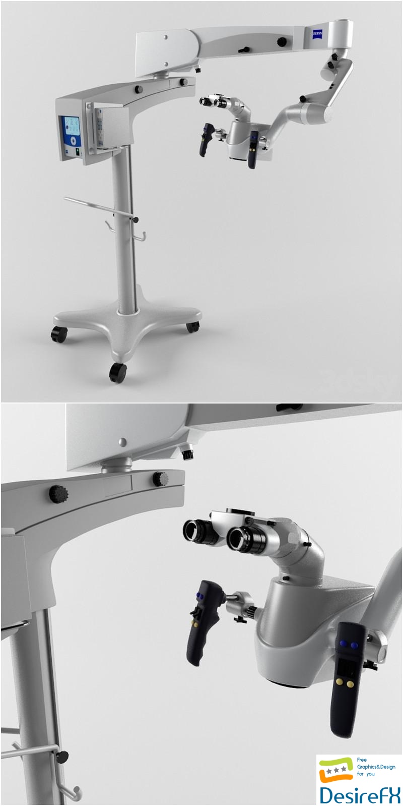 Motorized dental microscope 3D Model