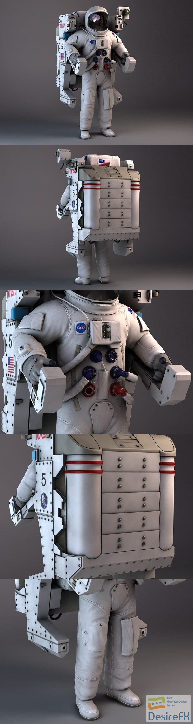 NASA MMU Backpack With Astronaut 3D Model