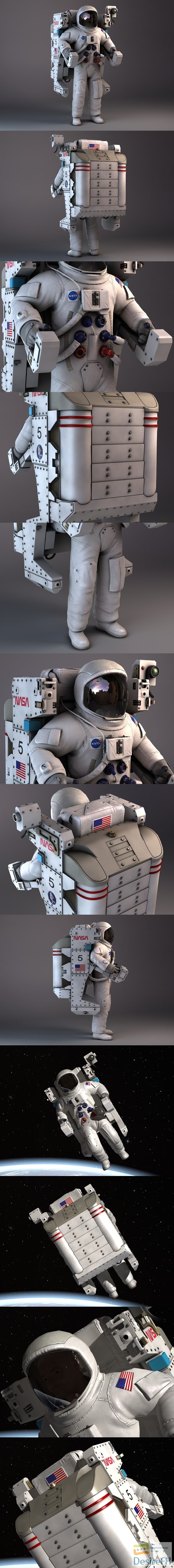 NASA MMU Backpack With Astronaut 3D Model