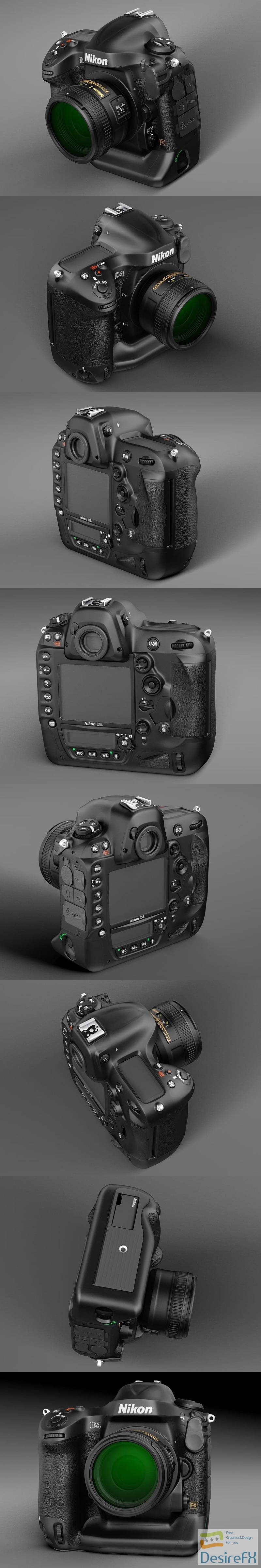 Nikon D4 2014 3D Model