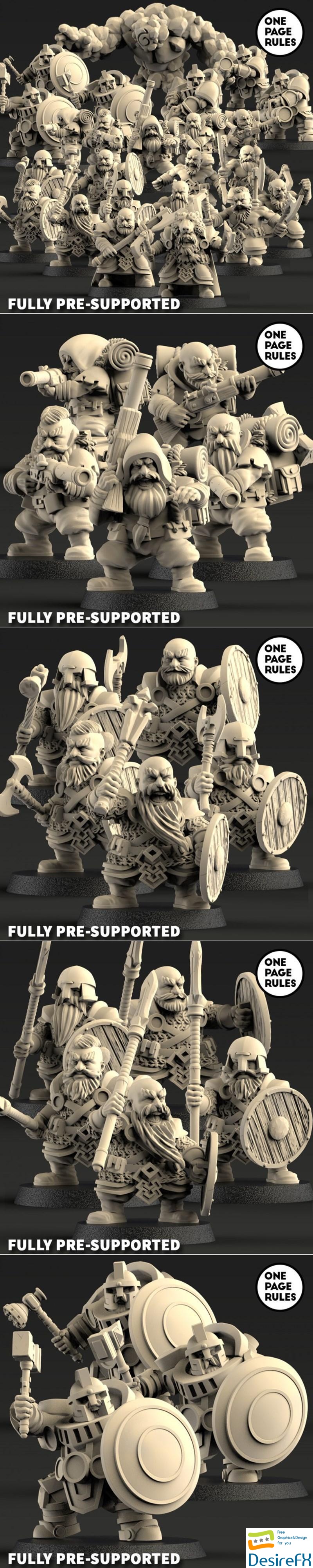 One Page Rules - Dwarf 3D Print