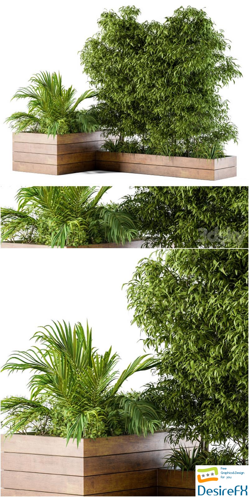 Outdoor Plants L Type Box 3D Model