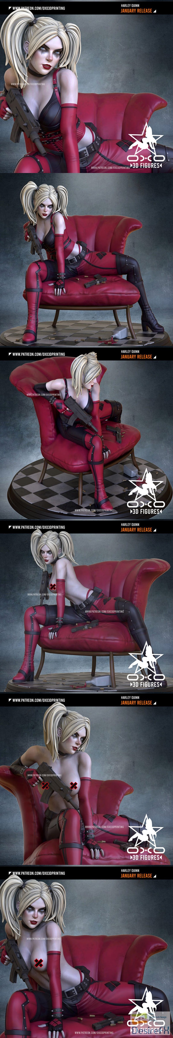 OXO3D – Harley Quinn Standard and NSFW – 3D Print