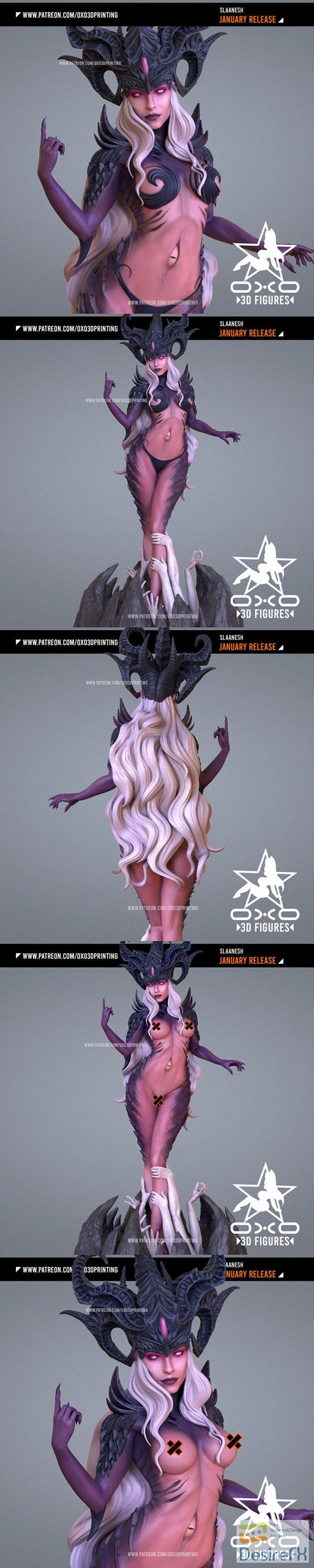 OXO3D – Slaanesh Standard and NSFW – 3D Print