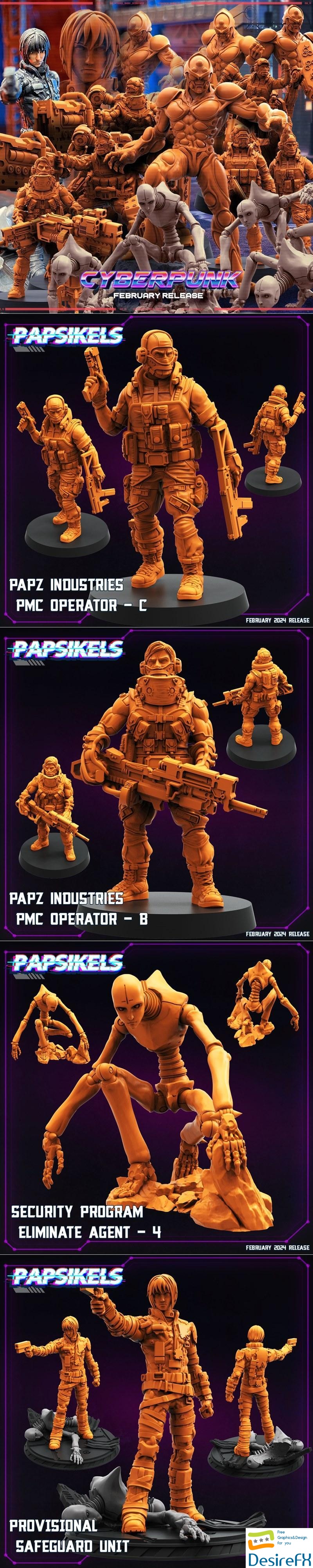 Papsikels Miniatures - Cyberpunk February 2024 3D Print
